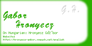 gabor hronyecz business card